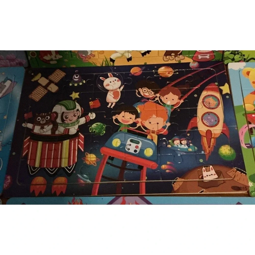Lot Of 10 Wooden 30 Piece Puzzles For Toddlers & Young Children